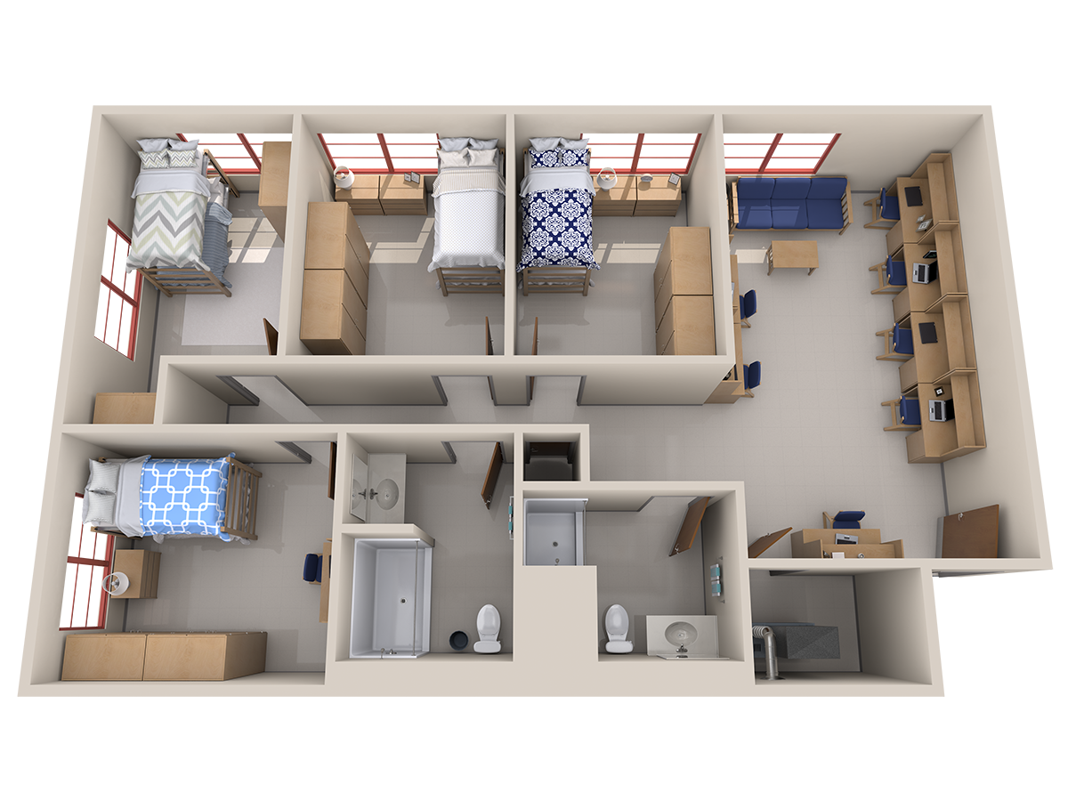 Saint Maria Goretti Hall layout — four bedroom