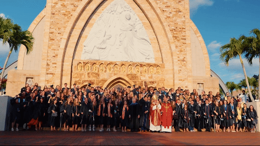 Undergraduate students celebrating